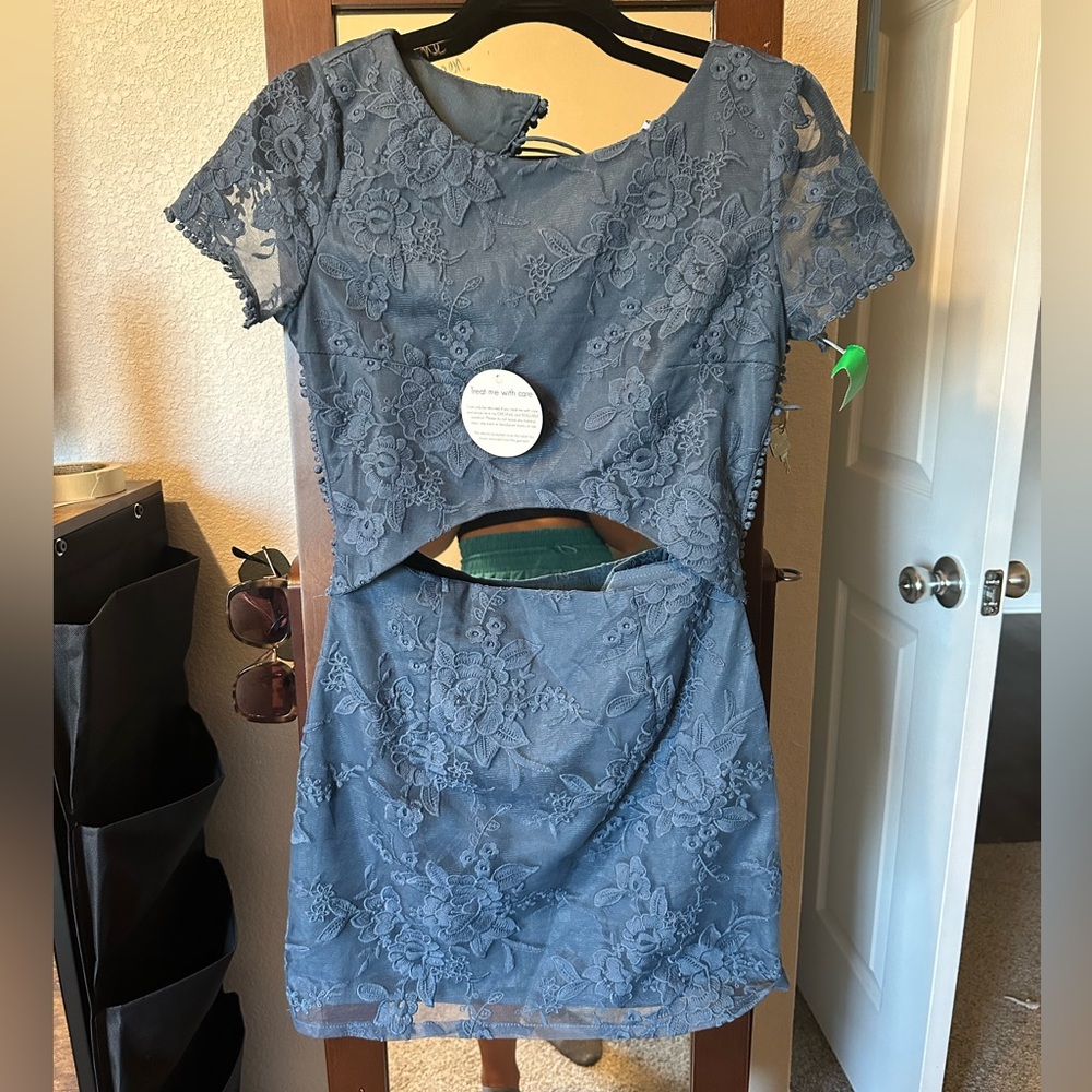 NWT two sisters lace cutout dress with cut out back